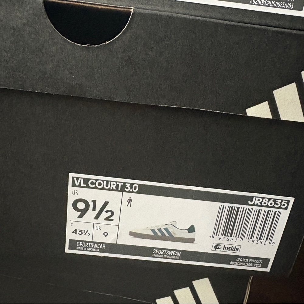 Adidas VL Court 3.0 Sneaker Casual Shoes White Green Teal JR8635 Men's Sz - Picture 9 of 16